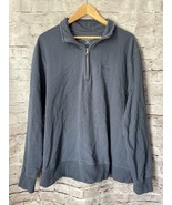 Eddie Bauer Sweatshirt Mens 2XL Blue Quarter Zip Pullover  Casual Classic - $16.54