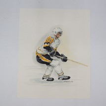 Watercolor Painting Drawing Jaromir Jagr Pittsburgh Penguins NHL Hockey 1993 - £70.29 GBP