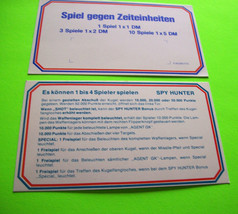 Spy Hunter 1984 German Text Nos Pinball Machine Instruction Cards - £10.43 GBP