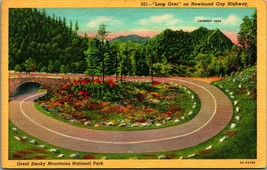 Loop Over on Newfound Gap Hwy Great Smokey Mountains Vtg Linen Postcard S22 - £3.12 GBP