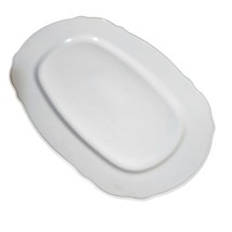 IKEA 21986 White Porcelain Oblong Oval Serving Platter Scalloped Edge 11&quot;x17&quot; - £27.69 GBP