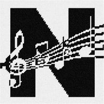 Pepita Needlepoint kit: Letter N Music Notes, 7&quot; x 7&quot; - $50.00+