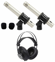 Samson C02 Pair Pencil Condenser Studio Recording Microphones + AKG Headphones - £175.81 GBP