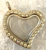 30MM Metal Floating Charm Locket Pendants W Tiny Crystals You Pick - £11.07 GBP