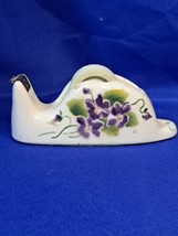 Vintage Texcel Floral Ceramic Cellophane Tape Dispenser  - £18.37 GBP