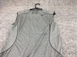 Nike Pro Combat Shirt Mens Small Tank Muscle Fitted Gray Dri Fit Sleeveless - $11.88