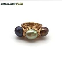 NEW Designer Bird nest style small size baroque pearls with golden Wire hand mak - £44.17 GBP
