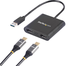 .Com USB 3.0 to Dual HDMI Adapter - 1X 4K 30Hz &amp; 1X 1080P - External Vi - $84.14