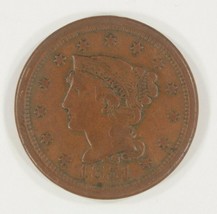 1851 Grand Cents En VF État, Tout Marron Couleur, Beau Détail pour Grade - $795.33 MXN