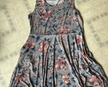 Lularoe Nicki Sundress Dress 2XL Floral Print Gray Pink Floral print - $30.56