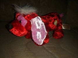 Dan Dee Collectors Choice Dog Plush 10&quot; Valentines Day Hearts Red Pink... - £15.56 GBP