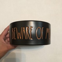 Rae Dunn Halloween Black Orange Pet Dog Cat Food Water Bowl “beware Of Me” - £18.67 GBP
