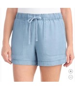 Hilary Radley Womens Shorts Blue Pockets Midrise Pull-On Lightweight Dra... - $50.75 CAD