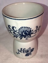 Blue &amp; White Decorated Dresden Egg Cup 1957 Sphinx Import Co. - $11.99