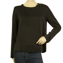 Majestic Filatures Black Cotton Cashmere Silk Top Long Sleeve Blouse Size 1 - $84.15