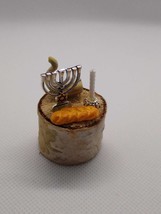 Seven Branch Menorah Shofar Candle and Challah Bread Miniature Dollhouse - £28.05 GBP