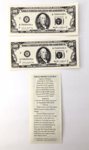 Primary image for Vintage 1989 Money-A-Tracts What Money Can Buy Religious Tract Lot