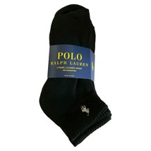 Nwt 6-PAIRS Pack Polo Ralph Lauren Msrp $28.99 Mens Black Quarter Cut Socks 6-12 - £17.39 GBP