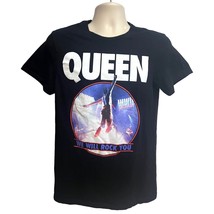 Queen Black Graphic Band Music T-Shirt Medium We Will Rock You Freddy Me... - £19.75 GBP