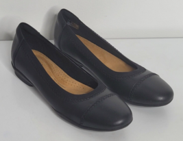 Clarks Sara Bay Black Leather Slip On Ballet Flats Shoes Women Sz US 7.5... - $32.99