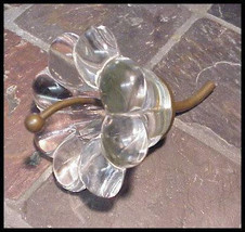 Art Nouveau Glass &amp; Brass Lily Flower Art Deco Decorative Decor or Paper Weight  - $65.00