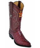 LOS ALTOS CAIMAN TAIL COWBOY BOOTS J-TOE 990106 BURGUNDY - $450.00