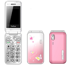 N509 Women Flip Phone Big Keys 2.4 Inch Dual Sim Mp3 FM 2g GSM Phone Pink - $49.99