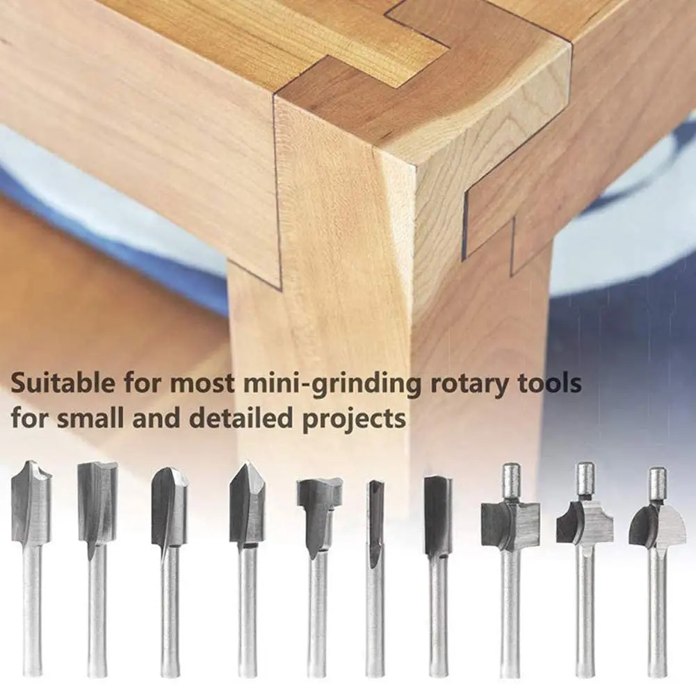 10pc HSS Router Bits  Cutter Milling Fits Dremel Rotary Tool Set 1/8&quot; 3.8mm Shan - £168.98 GBP