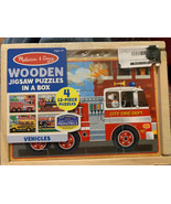 Melissa &amp; Doug 4 Wooden Jigsaw Puzzles in a Box New - £17.79 GBP
