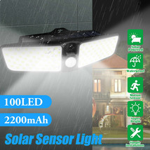 Solar Flood Light Motion Sensor Security Spot Wall Street Yard Outdoor Led Lamp - £28.31 GBP