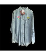 VTG  NASCAR Jeff Gordon DuPont Denim Shirt; Rainbow; Mens SzL Winners Ci... - £17.46 GBP