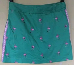 Lilly Pulitzer Embroidered Pink Flamingo Skirt Skort Golf Sz 10 WW - $27.51