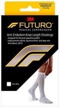 FUTURO Anti-Embolism Knee Length Stockings, Medium, White, Moderate (18 mm/Hg) - £3.95 GBP