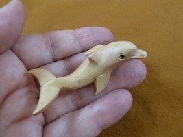 Q201-11 little small baby Dolphin calf Satinwood WOOD wooden FIGURINE do... - $14.99
