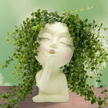 Besoamo Face Planter Pots, Unique Face Flower Pots For Indoor Outdoor, Light - £24.77 GBP