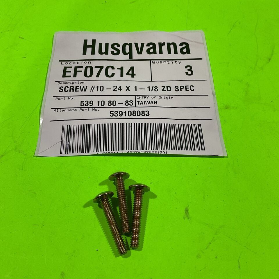 3PK Genuine OEM Husqvarna 539108083 Screws #10-24 x 1-1/18 For Grass Cat... - $8.87