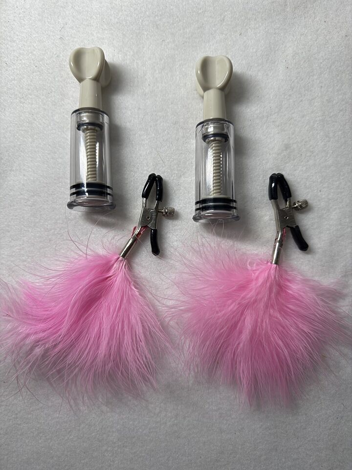 Nipple Clamps Pink With Nipple Suckers BDSM Bondage Metal Sex Toys for W... - $18.55