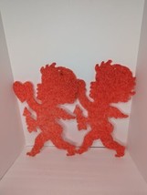 2 Vintage Valentines Day Melted Plastic Popcorn Decorations Cherub/Cupid  - £23.32 GBP