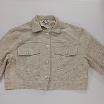 WD.NY RN#111745 Women's Tan/Beige Button Cropped Jacket Pockets Size Large image 14