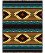 72x54 ANATOLIA Southwest Blue Brown Tapestry Afghan Throw Blanket - £50.76 GBP