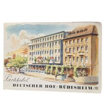 Vintage Parkhotel Deutscher Hof Rüdesheim Rhine Germany Brochure Map - $4.92