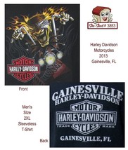 Harley Davidson 2013 Gainesville, Florida -  Black Sleeveless 2XL T-Shirt - £15.85 GBP