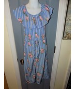 Jenna &amp; Jessie Blue Striped W/Flower Print Romper Size 7 Girl&#39;s NWOT - $522.42 MXN