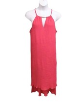 Mlle Gabrielle Womans 2X Fuchsia Pink Maxi Dress High Low Hem Halter Neck - £14.78 GBP