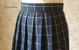 NAVY Blue PLAID Skirt Outfit Women Girl Pleated Short Plaid Skirt US0-US16 image 6