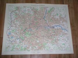 1955 Original Vintage Map Of City Of London And Vicinity / England - £31.90 GBP