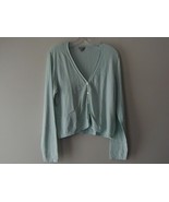 J. Jill Light Mint Green Silk/Cotton/Cashmere V-Neck Cardigan Size Large L - $20.23 CAD