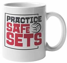 Practice Safe Sets. Volleyball Sports Coffee &amp; Tea Mug For Athlete, Trainer, Dir - £15.92 GBP+