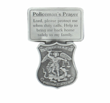 2 5/8&quot; Pewter St. Michael Policeman&#39;s Prayer Visor Clip - £18.68 GBP