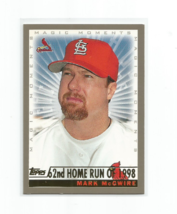 Mark Mc Gwire (St. Louis Cardinals) 1999 Topps Magic Moments 62nd Hr Card #236 - £3.95 GBP